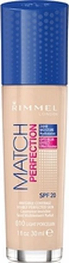 Rimmel London Match Perfection SPF20 Foundation - 010 Light Porcelain 16 Rimmel London Match Perfection SPF20 Foundation - 010 Light Porcelain - Afbeelding 14