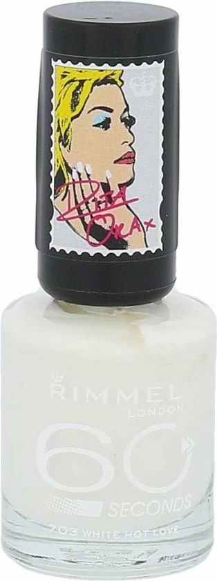 Rimmel London 60 Seconds RO Collectie Nagellak - 703 White Hot Love 5 Rimmel London 60 Seconds RO Collectie Nagellak - 703 White Hot Love - Afbeelding 3