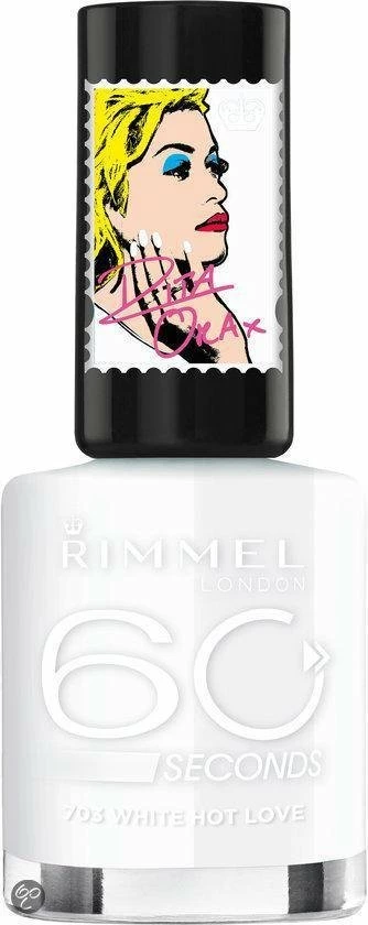 Rimmel London 60 Seconds RO Collectie Nagellak - 703 White Hot Love 6 Rimmel London 60 Seconds RO Collectie Nagellak - 703 White Hot Love - Afbeelding 4