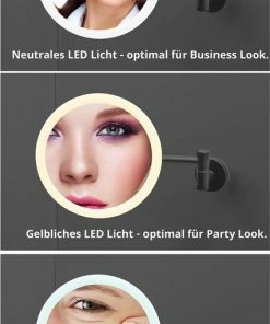 LUXUS GoodVibes - Make Up Spiegel Met Led Verlichting - 10x Vergroting - Wandspiegel Rond - Scheerspiegel Wandmodel - Badkamer - Douche - Zwart 28 LUXUS GoodVibes - Make Up Spiegel Met Led Verlichting - 10x Vergroting - Wandspiegel Rond - Scheerspiegel Wandmodel - Badkamer - Douche - Zwart -Maybelline-winkel 426x840 2