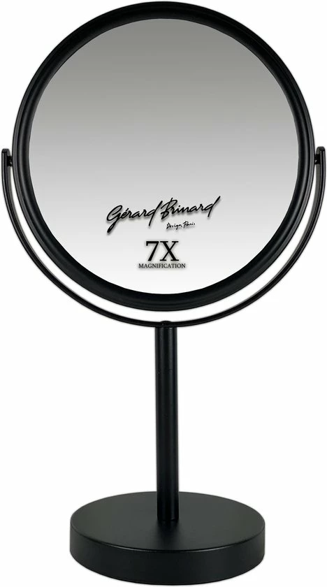 Gerard Brinard Metalen Make-up Spiegel Mat Zwart- 7x Vergroting 18cm 5 Gerard Brinard Metalen Make-up Spiegel Mat Zwart- 7x Vergroting 18cm - Afbeelding 3