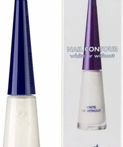 Herome Nail Contour Nagellak White Or Without - Verstevigende Nagellak Voor Parelwitte Nagelranden - Laat Het Nagelbed Langer Lijken - 10ml.