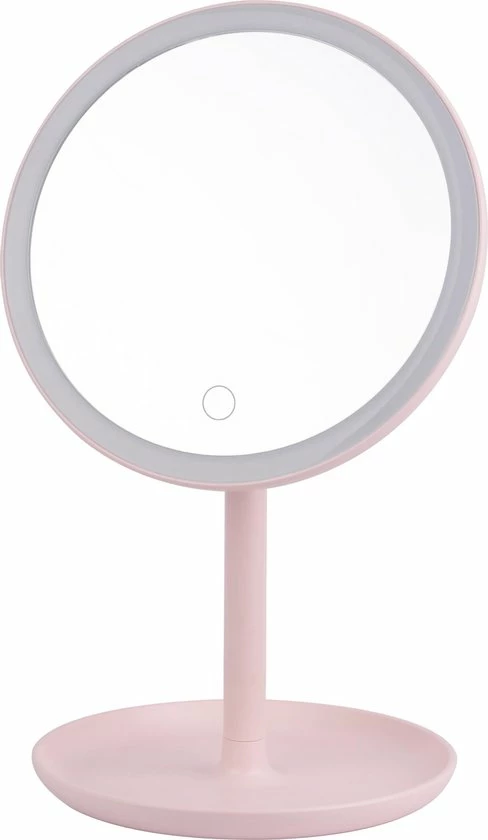 FlinQ Draadloze Design Make-up Spiegel - Oplaadbaar - Drie Lichtstanden - Roze - Ronde Make-up Spiegel 3 FlinQ Draadloze Design Make-up Spiegel - Oplaadbaar - Drie Lichtstanden - Roze - Ronde Make-up Spiegel