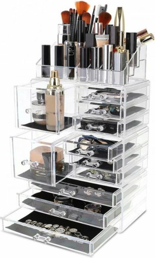 Felizdecorations Make Up Organizer Transparent | Make-Up | Sieraden| Parfum | Meerdere Lagen | 3 Felizdecorations Make Up Organizer Transparent | Make-Up | Sieraden| Parfum | Meerdere Lagen |