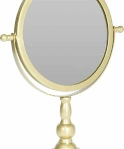 Merkloos Make-up Spiegel/scheerspiegel Op Voet 25 X 10 X 33 Cm Goud