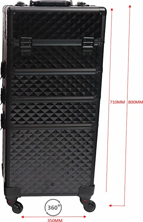 MEGA BEAUTY SHOP? Aluminium Trolley 3D Zwart 4in1 16 MEGA BEAUTY SHOP? Aluminium Trolley 3D Zwart 4in1 - Afbeelding 14