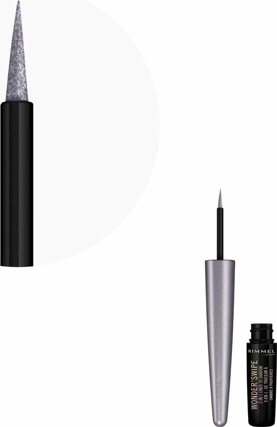 Rimmel London Wonder Swipe Eyeliner - 001 Slay Silver 16 Rimmel London Wonder Swipe Eyeliner - 001 Slay Silver - Afbeelding 14