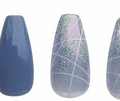 Nailsupplier 'Icy Girl' | Blauwe Nepnagels Met Print | Plaknagels | Kunstnagels Met Lijm | Press On Nails