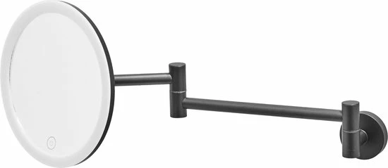 LUXUS GoodVibes - Make Up Spiegel Met Led Verlichting - 10x Vergroting - Wandspiegel Rond - Scheerspiegel Wandmodel - Badkamer - Douche - Zwart 9 LUXUS GoodVibes - Make Up Spiegel Met Led Verlichting - 10x Vergroting - Wandspiegel Rond - Scheerspiegel Wandmodel - Badkamer - Douche - Zwart - Afbeelding 7