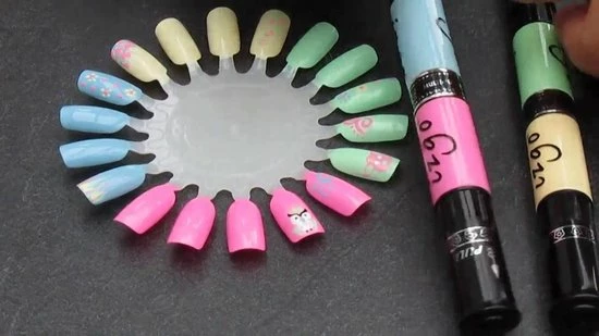 IZGO Naildesign2 In 1 Nagellak DUO Nail Art Pen Spring Pastels Set 4 IZGO Naildesign2 In 1 Nagellak DUO Nail Art Pen Spring Pastels Set - Afbeelding 2