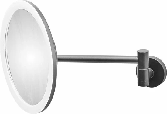 LUXUS GoodVibes - Make Up Spiegel Met Led Verlichting - 10x Vergroting - Wandspiegel Rond - Scheerspiegel Wandmodel - Badkamer - Douche - Zwart 14 LUXUS GoodVibes - Make Up Spiegel Met Led Verlichting - 10x Vergroting - Wandspiegel Rond - Scheerspiegel Wandmodel - Badkamer - Douche - Zwart - Afbeelding 12