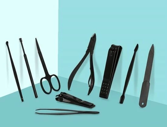 Pulver - Luxe Manicureset / Pedicureset Met Lederen Opbergetui - 19 Delig - Pedicure Set - Manicure Set - Manicure Sets - Pedicure Sets - Verzorging - Zwart 11 Pulver - Luxe Manicureset / Pedicureset Met Lederen Opbergetui - 19 Delig - Pedicure Set - Manicure Set - Manicure Sets - Pedicure Sets - Verzorging - Zwart - Afbeelding 9