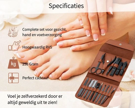 Manicure Set - Vardaan 16 Delige Set Voor Manucure, Pedicure & Gezichtsverzorging - Nagelvijl RVS 16-delig 9 Manicure Set - Vardaan 16 Delige Set Voor Manucure, Pedicure & Gezichtsverzorging - Nagelvijl RVS 16-delig - Afbeelding 7