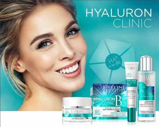 Eveline Cosmetics Hyaluron Clinic Deeply Moisturizing Cream Day & Night 30+ 50ml. 7 Eveline Cosmetics Hyaluron Clinic Deeply Moisturizing Cream Day & Night 30+ 50ml. - Afbeelding 5