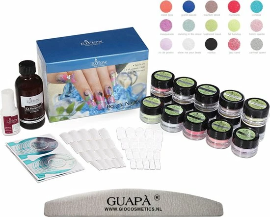 EzFlow® Acryl Nagels Starterspakket 15 Kleuren Acryl Poeder | Acryl Nagels Starter Kit | Nail Art Set | Boogie Nights Carnival 3 EzFlow® Acryl Nagels Starterspakket 15 Kleuren Acryl Poeder | Acryl Nagels Starter Kit | Nail Art Set | Boogie Nights Carnival