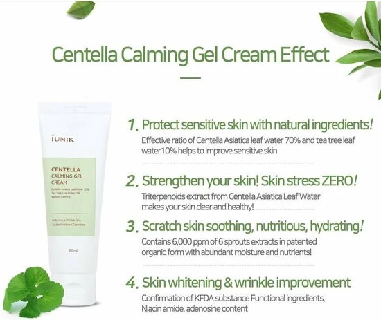 IUNIK - Centella Calming Gel Cream 7 IUNIK - Centella Calming Gel Cream - Afbeelding 5