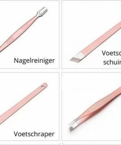 Wanties Professionele 16-in-1 Manicure / Pedicure Set In Rose Gold In Luxe Opbergdoosje | Nagelgarnituur 16 Stuks Ros Goud / Goud | Nagelknipper Nageltang Ingegroeide Teennagel Manicureset Pedicureset | Nagelschaar Nagelschaartje Nageltang Nagelknipper -Maybelline-winkel 550x463 5