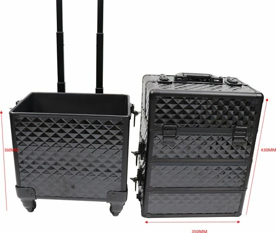 MEGA BEAUTY SHOP? Aluminium Trolley 3D Zwart 4in1 14 MEGA BEAUTY SHOP? Aluminium Trolley 3D Zwart 4in1 - Afbeelding 12