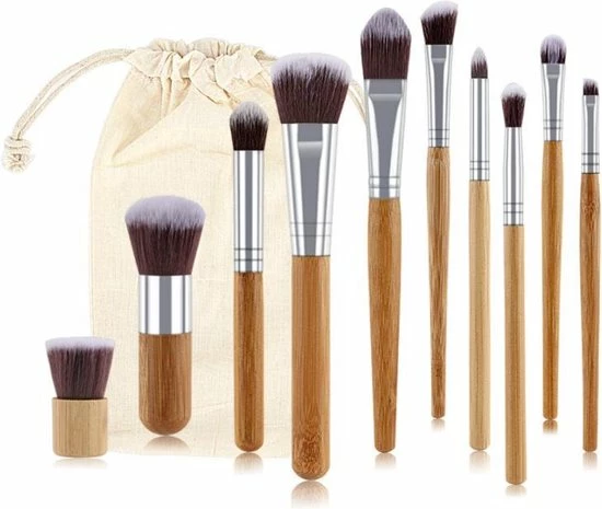 Evvie Make-up Kwasten Set, 11-delig – Bamboe – Basic Collection 3 Evvie Make-up Kwasten Set, 11-delig – Bamboe – Basic Collection