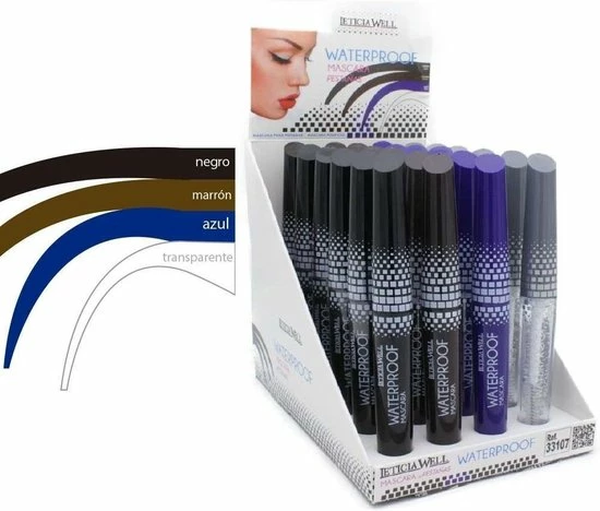 Leticia Well - Mascara Waterproof - Blauw - 1 Kunststof Flesje Met Borsteltje En 6 Ml. Inhoud 4 Leticia Well - Mascara Waterproof - Blauw - 1 Kunststof Flesje Met Borsteltje En 6 Ml. Inhoud - Afbeelding 2
