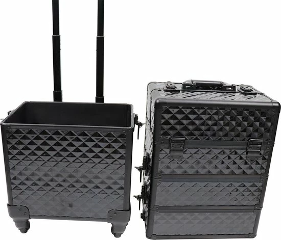 MEGA BEAUTY SHOP? Aluminium Trolley 3D Zwart 4in1 9 MEGA BEAUTY SHOP? Aluminium Trolley 3D Zwart 4in1 - Afbeelding 7