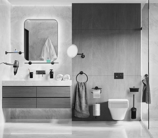 LUXUS GoodVibes - Make Up Spiegel Met Led Verlichting - 10x Vergroting - Wandspiegel Rond - Scheerspiegel Wandmodel - Badkamer - Douche - Zwart 16 LUXUS GoodVibes - Make Up Spiegel Met Led Verlichting - 10x Vergroting - Wandspiegel Rond - Scheerspiegel Wandmodel - Badkamer - Douche - Zwart - Afbeelding 14