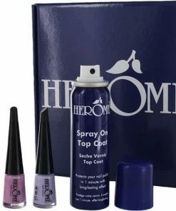 Herome Take Away Nail Colours Boost Set - Met Spray On Top Coat & 3 Take Away Nail Colours Nagellak In Een Mooie Geschenkdoos - Handig Voor Op Reis - Geschenkset