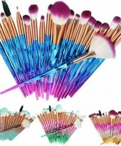 Merkloos Set Van 20 Make-up Kwasten - Eenhoorn Stijl - Paars / Blauw - Sparkolia - Professionele Make Up Brushes- Kwastenset - Hoge Kwaliteit Borstels -Maybelline-winkel 550x490 2