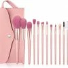 Evvie 12-delige Make Up Kwasten Set In Luxe Etui – Oud Roze