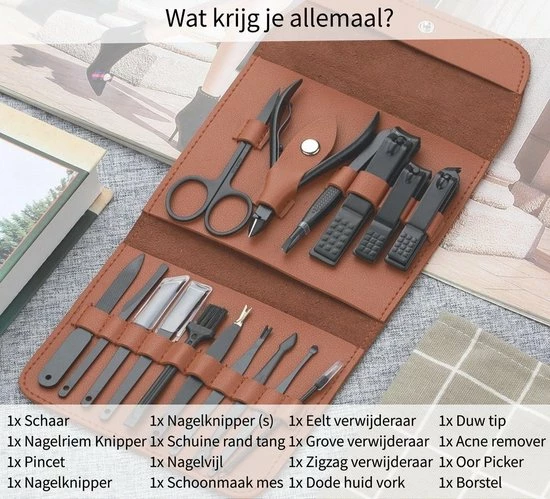 Manicure Set - Vardaan 16 Delige Set Voor Manucure, Pedicure & Gezichtsverzorging - Nagelvijl RVS 16-delig 10 Manicure Set - Vardaan 16 Delige Set Voor Manucure, Pedicure & Gezichtsverzorging - Nagelvijl RVS 16-delig - Afbeelding 8