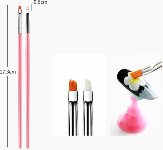 Royala 20 Delige Nail Art Set - 5 Dotting Tools En 15 Nailart Penselen - Roze 11 Royala 20 Delige Nail Art Set - 5 Dotting Tools En 15 Nailart Penselen - Roze - Afbeelding 9