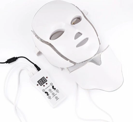 Merkloos LED Gezichtsmaker - 7 Kleuren - Face Mask - Lichttherapie - Masker Voor Gezicht - Tegen Acne, Droge Huid & Rimpels - Wit 6 Merkloos LED Gezichtsmaker - 7 Kleuren - Face Mask - Lichttherapie - Masker Voor Gezicht - Tegen Acne, Droge Huid & Rimpels - Wit - Afbeelding 4