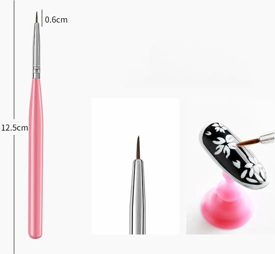 Royala 20 Delige Nail Art Set - 5 Dotting Tools En 15 Nailart Penselen - Roze 5 Royala 20 Delige Nail Art Set - 5 Dotting Tools En 15 Nailart Penselen - Roze - Afbeelding 3