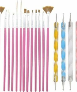 Royala 20 Delige Nail Art Set - 5 Dotting Tools En 15 Nailart Penselen - Roze 23 Royala 20 Delige Nail Art Set - 5 Dotting Tools En 15 Nailart Penselen - Roze -Maybelline-winkel 550x509