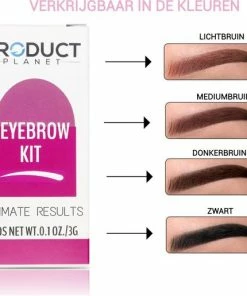 ProductPlanet Premium Wenkbrauw Stempel - Wenkbrauw Sjabloon - Wenkbrauwstempel - Brow Stamp - 10 Sjablonen - Borsteltje - Herbruikbaar - Waterdicht - Cadeau Voor Haar - Zwart -Maybelline-winkel 550x515 2