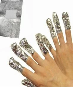SVH Company 100 Stuks Gellak Remover Pads Aluminiumfolie / Gel Nagel Lak Nagellak Verwijderaar / Soak Off Remove Verwijderen