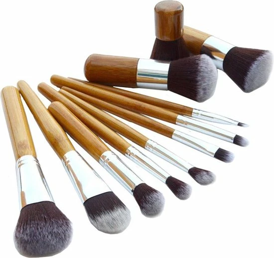 Evvie Make-up Kwasten Set, 11-delig – Bamboe – Basic Collection 6 Evvie Make-up Kwasten Set, 11-delig – Bamboe – Basic Collection - Afbeelding 4