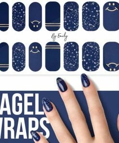 By Emily Nagel Wrap - Shiny Smiley | 14 Stickers Per Vel | Nail Wrap | Nail Art | Trendy | Design | Nagellakvrij | Eenvoudig | Nagel Art | Nagel Wrap | Nagel Stickers | Folie | Zelfklevend | Sjablonen