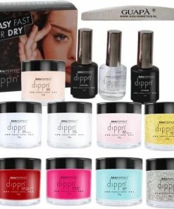 GUAPÀ® Acryl Nagels Dip Poeder Starterskit | Dip Powder | Dipping Acryl Poeder | Acrylic Dipping Kleuren Set Deluxe Met 9 Acryl Poeders