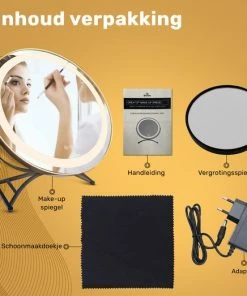 Great?s? Great's Make Up Spiegel Met LED Verlichting - Visagie Spiegel Rond - Incl. Close Up 10x - Zwart 13 Great?s? Great's Make Up Spiegel Met LED Verlichting - Visagie Spiegel Rond - Incl. Close Up 10x - Zwart -Maybelline-winkel 550x523 6