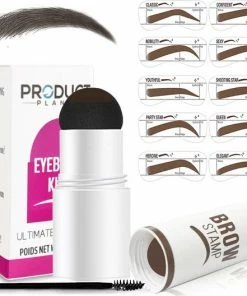 ProductPlanet Premium Wenkbrauw Stempel - Wenkbrauw Sjabloon - Wenkbrauwstempel - Brow Stamp - 10 Sjablonen - Borsteltje - Herbruikbaar - Waterdicht - Cadeau Voor Haar - Zwart