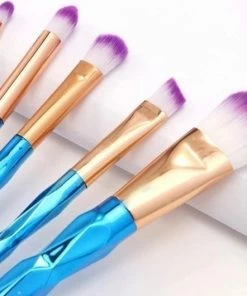 Merkloos Set Van 20 Make-up Kwasten - Eenhoorn Stijl - Paars / Blauw - Sparkolia - Professionele Make Up Brushes- Kwastenset - Hoge Kwaliteit Borstels -Maybelline-winkel 550x530 8