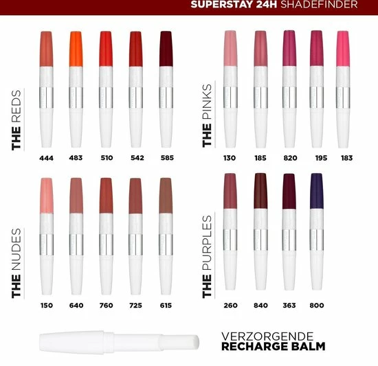 Maybelline Superstay 24h Lippenstift - 800 Purple 16 Maybelline Superstay 24h Lippenstift - 800 Purple - Afbeelding 14