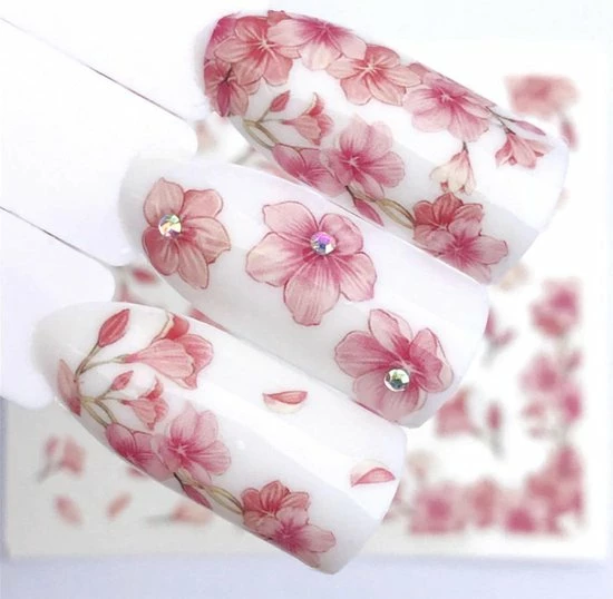 Hiden | Nagelstickers Cherry Blossoms - Nail Art - Decoraties - Water Transfer Nagelstickers - Beauty & Make-up | 29 Stickers 3 Hiden | Nagelstickers Cherry Blossoms - Nail Art - Decoraties - Water Transfer Nagelstickers - Beauty & Make-up | 29 Stickers