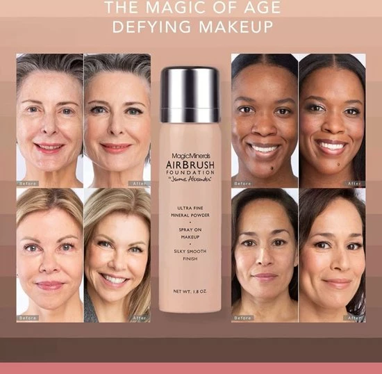 Magic Minerals AirBrush Foundation 3-delige Set By Jerome Alexander – Warm/Beige – Foundation En LiquidSilk Airbrush Primer Kit – Met Gratis Kabuki Kwast - Make-up Met Een Natuurlijke Dekking 5 Magic Minerals AirBrush Foundation 3-delige Set By Jerome Alexander – Warm/Beige – Foundation En LiquidSilk Airbrush Primer Kit – Met Gratis Kabuki Kwast - Make-up Met Een Natuurlijke Dekking - Afbeelding 3
