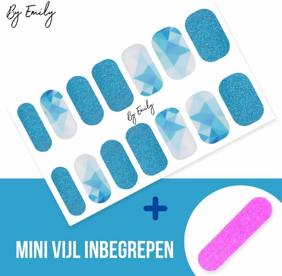 By Emily Nagel Wrap - Blue Triangle | 14 Stickers Per Vel | Nail Wrap | Nail Art | Trendy | Design | Nagellakvrij | Eenvoudig | Nagel Art | Nagel Wrap | Nagel Stickers | Folie | Zelfklevend | Sjablonen 6 By Emily Nagel Wrap - Blue Triangle | 14 Stickers Per Vel | Nail Wrap | Nail Art | Trendy | Design | Nagellakvrij | Eenvoudig | Nagel Art | Nagel Wrap | Nagel Stickers | Folie | Zelfklevend | Sjablonen - Afbeelding 4