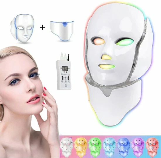 Merkloos LED Gezichtsmaker - 7 Kleuren - Face Mask - Lichttherapie - Masker Voor Gezicht - Tegen Acne, Droge Huid & Rimpels - Wit 3 Merkloos LED Gezichtsmaker - 7 Kleuren - Face Mask - Lichttherapie - Masker Voor Gezicht - Tegen Acne, Droge Huid & Rimpels - Wit