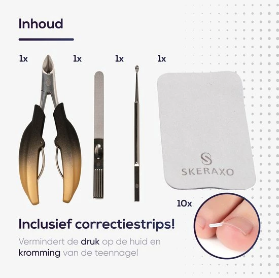 Skeraxo® Professionele Pedicureset Nageltang Kalknagel - Met Nagelvijl & Vuil Verwijderaar - Nagelschaar Voor Harde Teennagels – Nagelknipper Ingegroeide Teennagel - Inclusief Teennagel Correctors 10 Skeraxo® Professionele Pedicureset Nageltang Kalknagel - Met Nagelvijl & Vuil Verwijderaar - Nagelschaar Voor Harde Teennagels – Nagelknipper Ingegroeide Teennagel - Inclusief Teennagel Correctors - Afbeelding 8