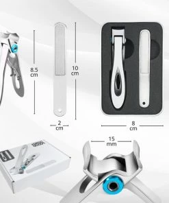 AdroitGoods Nagelknipper Set - Nageltang - Nagelschaar - Kalknagels - Teennagel - Pedicure - Incl. Nagelvijl - Grijs -Maybelline-winkel 550x550 10