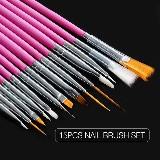 Royala 20 Delige Nail Art Set - 5 Dotting Tools En 15 Nailart Penselen - Roze 17 Royala 20 Delige Nail Art Set - 5 Dotting Tools En 15 Nailart Penselen - Roze - Afbeelding 15